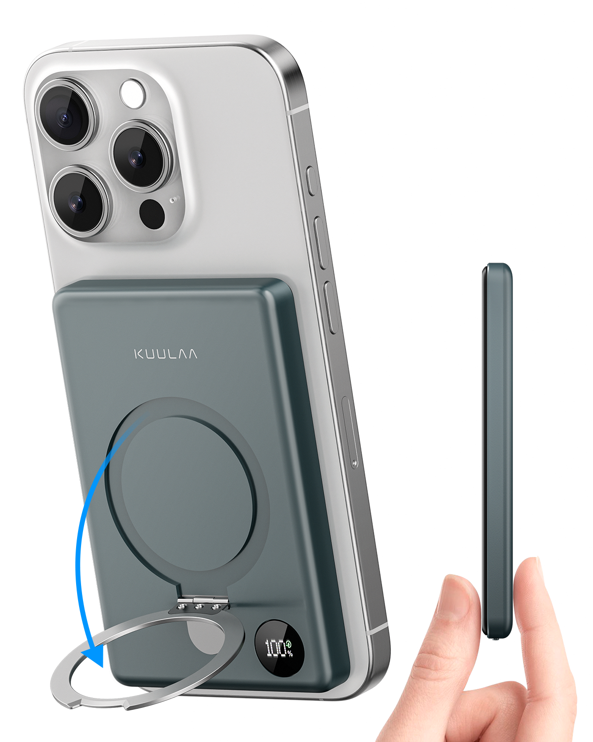 KUULAA Magsafe Power Bank Magnetic Battery with Stand External Battery Wireless Charging For iPhone 16 15 14 Powerbank 10000mAh