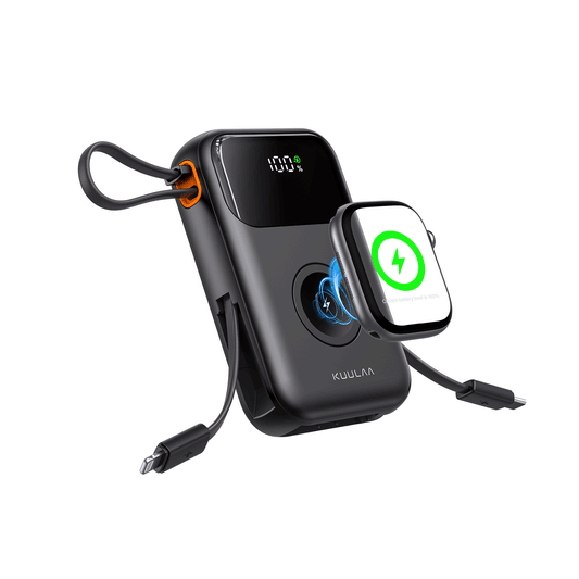 ‌KUULAA 10000mAh 22.5W Power Bank PD3.0 QC3.0 with Cable for iPhone 16/15/14 Pro Max Samsung S24/Xiaomi/Huawei Portable Charger